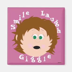 Íman Pequenos Rostos Sorriem Rindo de Rindo