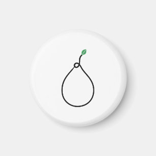 Íman Pera Minimalista em Arte de Linha Única com Folha