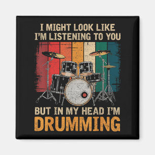 Íman Percussionista Tocando Para Amantes de Bateria Bat