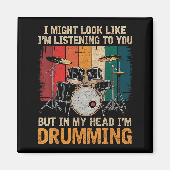 Íman Percussionista Tocando Para Amantes de Bateria Bat (Frente)