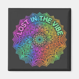 Íman Perdido no Arco-íris Neon Mandala Gráfico Vibe