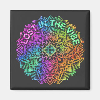 Íman Perdido no Arco-íris Neon Mandala Gráfico Vibe