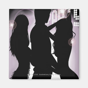 Íman Perfil de uma dança do homem com mulheres em um