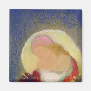 Íman Perfil de uma menina com flores, c.1900