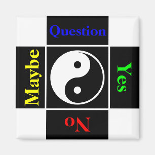 Íman Pergunta Yin Yang Personalizável