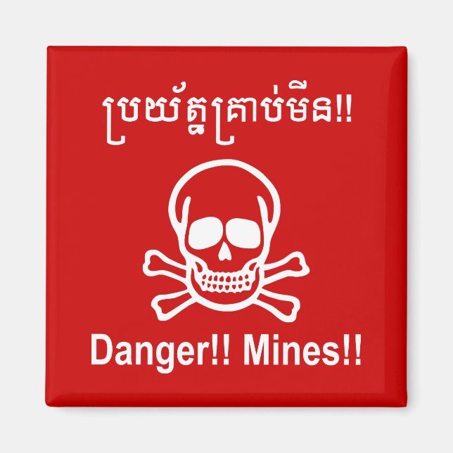 Íman Perigo! Minas! ☠ Khmer - Sinal ☠ (Frente)