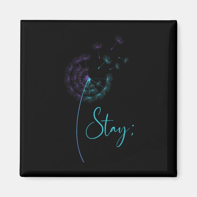 Íman Permanecer Semicolon Teal &amp; Suicídio De Dandel (Frente)