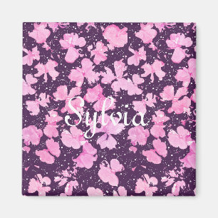 Íman Pérolas de Flor de Pintura, Acrínicas, Rosa
