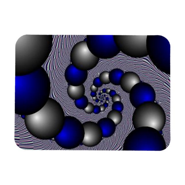 Íman Pérolas De Prata E Azul Ao Infinito (Horizontal)