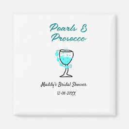 Íman Pérolas e prosecco chá de noiva azul preto nome 