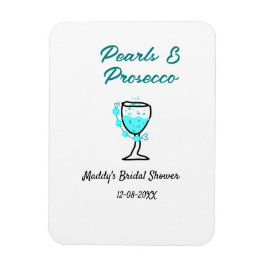 Íman Pérolas e prosecco chá de noiva azul preto nome 