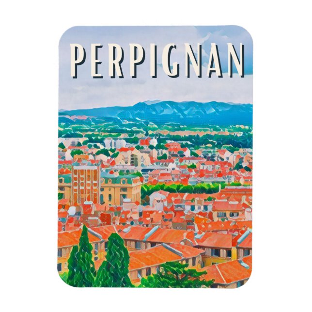 Íman Perpignan Photo Vintage (Vertical)