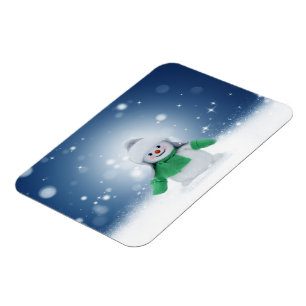 Íman Personagem adorável de boneco de neve de Natal do 