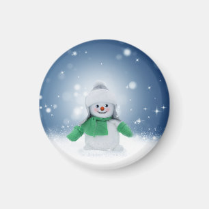 Íman Personagem adorável de boneco de neve de Natal do 