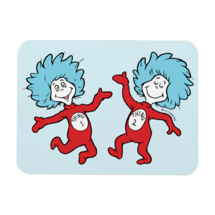 Íman Personagem Coisa 1 e Coisa 2 do Dr. Seuss