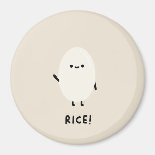 Íman personagem de arroz fofo minimalista kawaii desi e