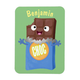 Íman personagem de desenho animado de bar doce de choco