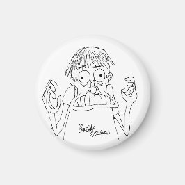 Íman personagem de desenho animado em pânico