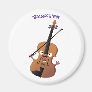 Íman Personagem de desenho animado musical de violino e