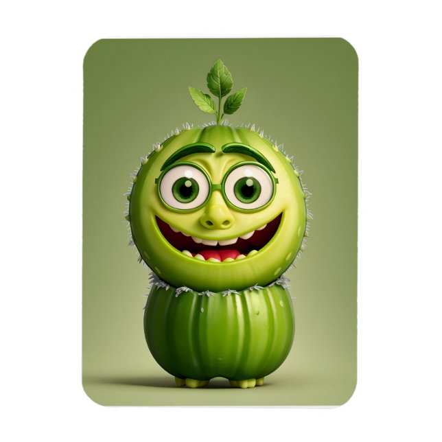 Íman Personagem engraçada de pepino (Vertical)