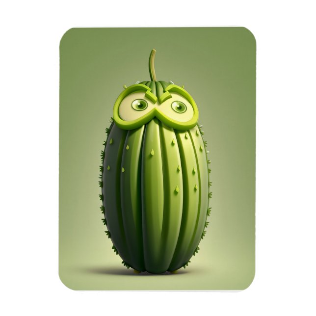Íman Personagem engraçada de pepino (Vertical)