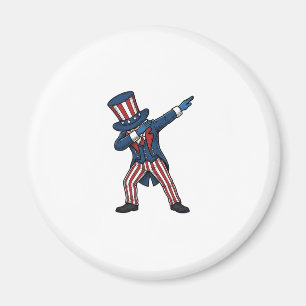 Íman Personagem Patriótico Dabbing Design Vetorial Vint