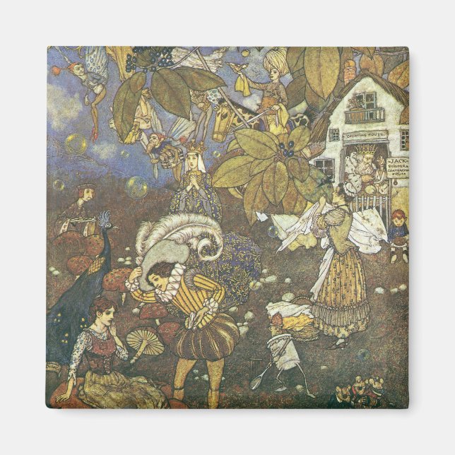 Íman Personagens Clássicos de Contos de Fadas Vintage,  (Frente)