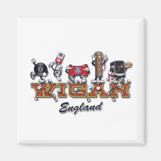 Íman Personagens de desenho animados Wigan (Frente)