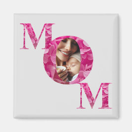 Íman Personalização de Fotografia de Letra MOM Floral C