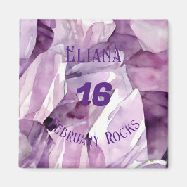 Íman Personalização do Aniversário de Ametist Fevereiro