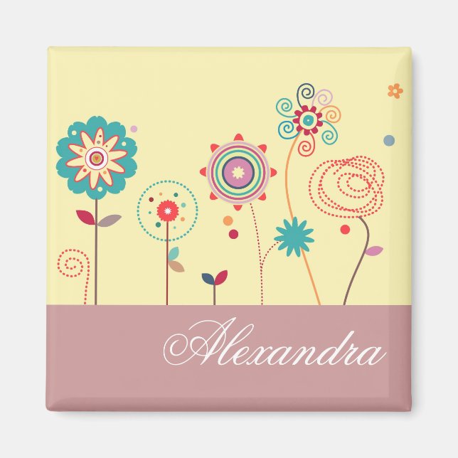Íman Personalização Floral (Frente)