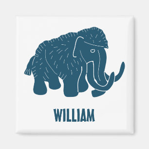 Íman Personalizada a fotografia azul do Wooly Mammoth