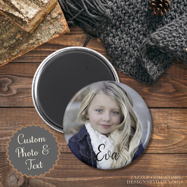 Íman Personalizada Foto e Texto (zazzle.com/store/
designsbydawnings)