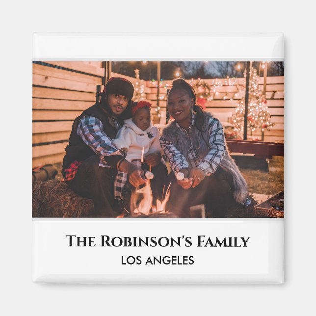 Íman Personalizada sua foto em quadro branco com textos (Frente)