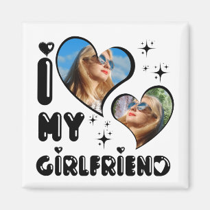 Íman Personalizado 2 Foto que eu amo meu Namorada