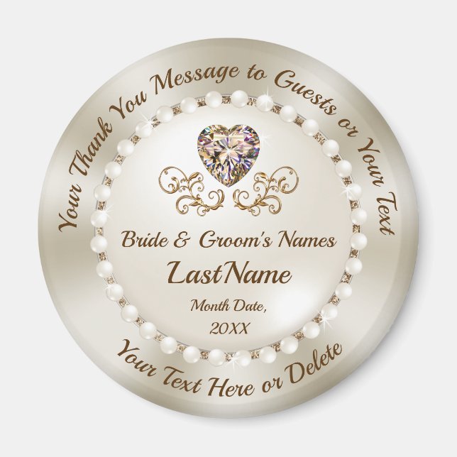 Íman Personalizado Barato, Casamento Obrigado Magnets, (Frente)