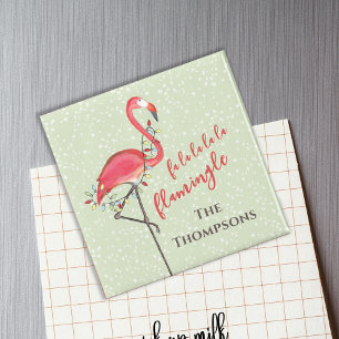Íman Personalizado de Flamingo de praia de Natal bonito