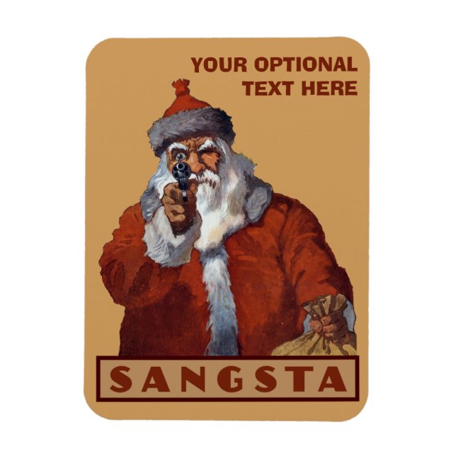 Íman personalizado de Papais noeis Gangsta (Vertical)