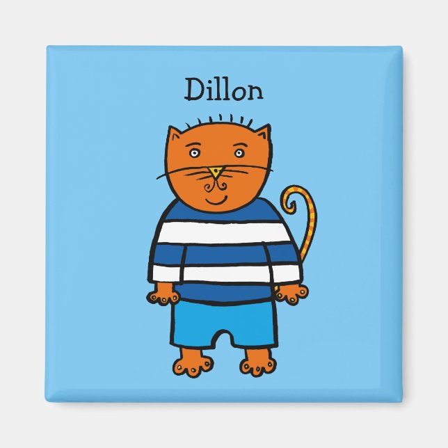Íman Personalizado Dillon, o Gato (Frente)