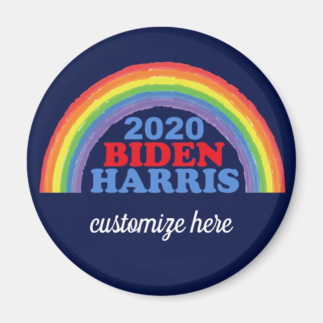 Íman Personalizado do Arco-Íris do Biden Harris 2020 (Frente)