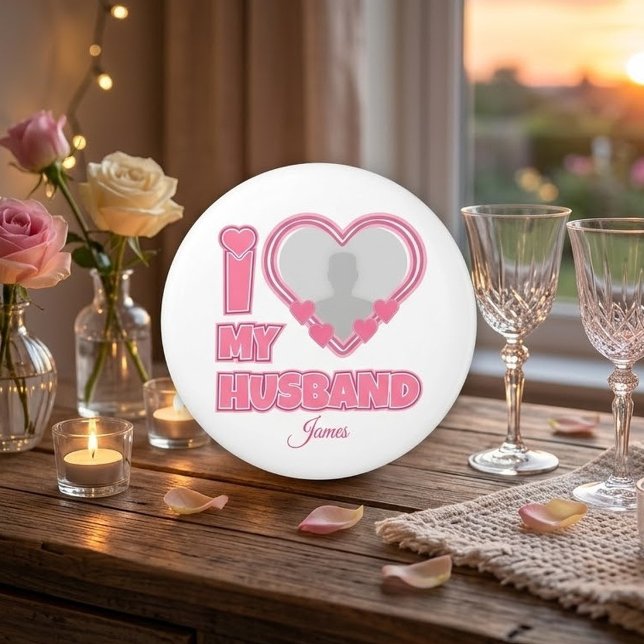 Íman Personalizado Eu Amo Meu Marido – Adicionar Foto e (Criador carregado)