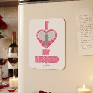 Íman Personalizado Eu Amo Meu Marido – Adicionar Foto e