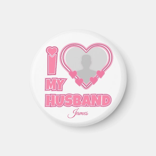Íman Personalizado Eu Amo Minha Esposa - Adicionar Nome (Frente)