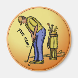 Íman personalizado Golfer Grandpa