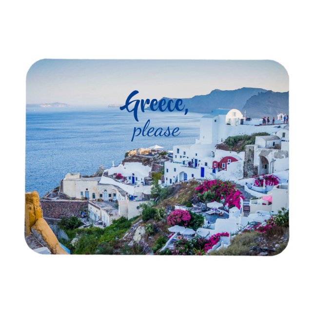 Íman Personalizado/ Grécia por favor/ Santorini (Horizontal)