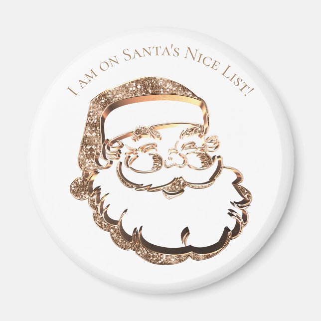 Íman Personalizado Malvado ou Bela Lista Santa Claus En (Frente)
