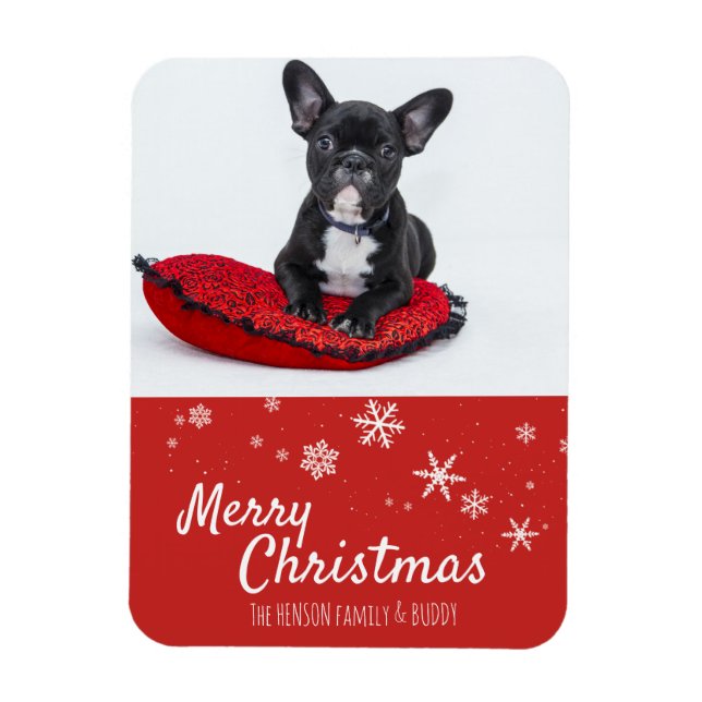 Íman Personalizado para o Natal do Buldogue francês Pup (Vertical)