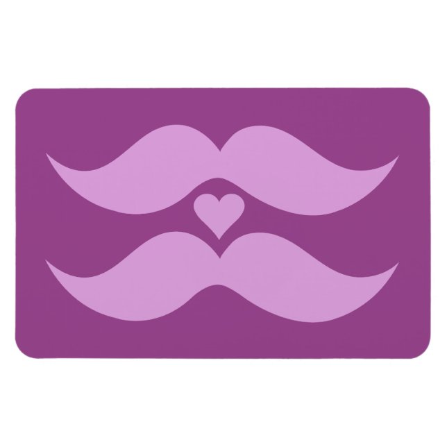 Íman personalizado Pink Mustaches (Horizontal)