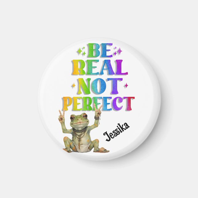 Íman Personalizado Positivo boho sapo Hippie  (Frente)