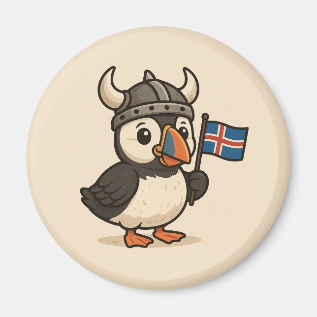 Íman personalizado - Puffin da Islândia (Frente)